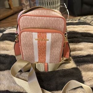 Michael Kors Pink and Orange Crossbody Bag
